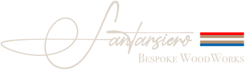Fantarsiero Bespoke Wood Works logo featuring elegant cursive script and a small striped accent block on a white background.